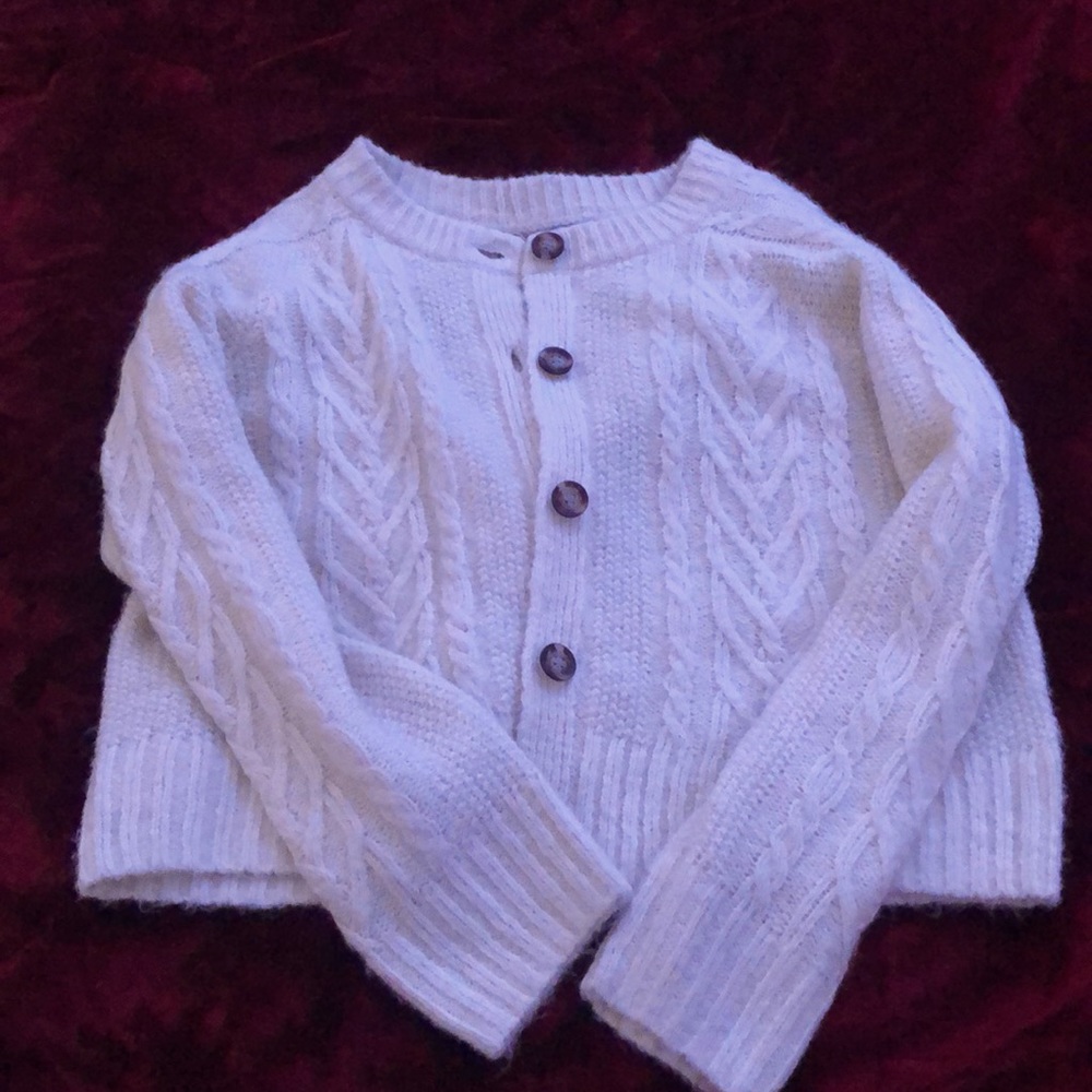 Cute white knit cardigan